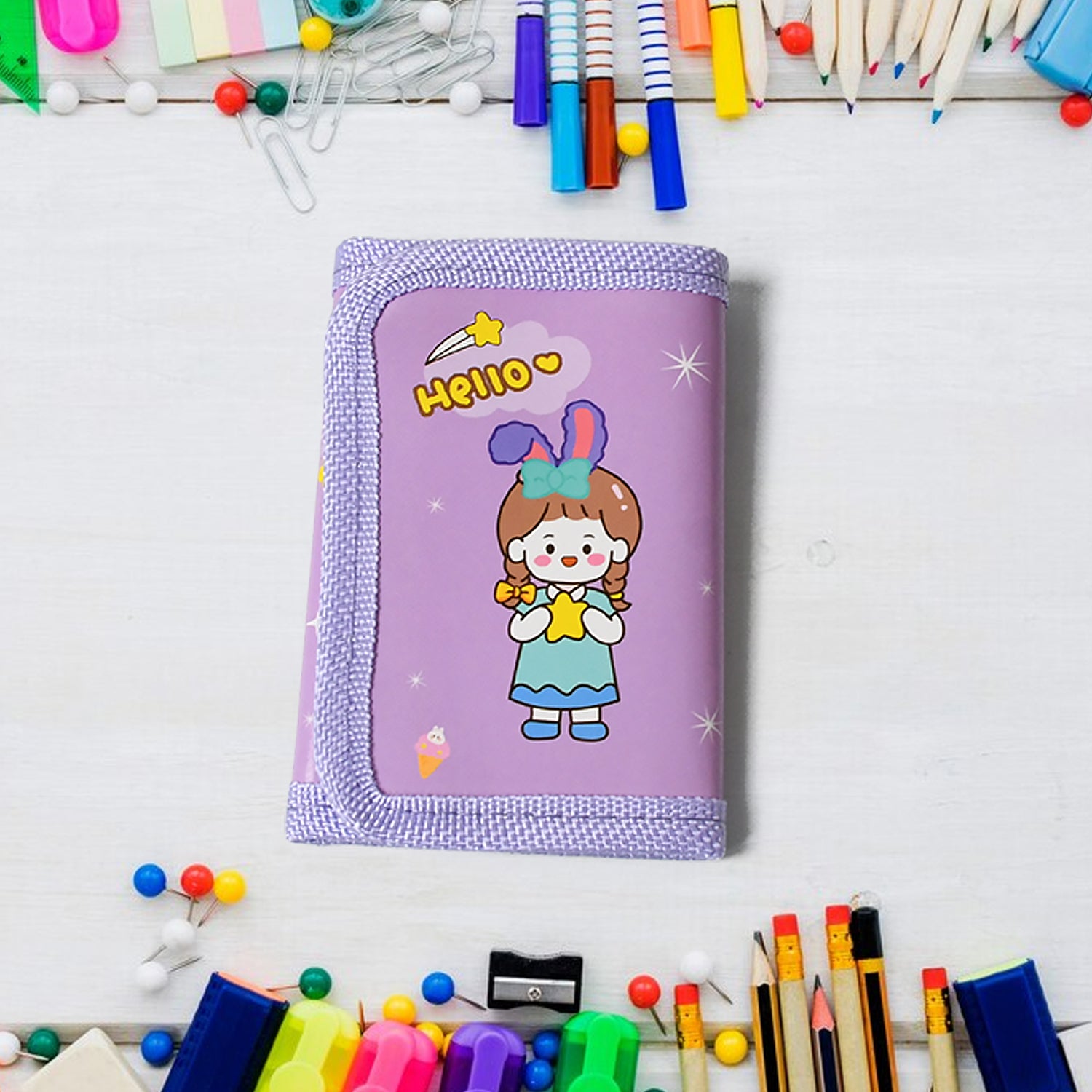 17526 Stationery Set For Girls And Boys Kids Return Gift - 7 In 1 School Items For Kids-pencils Eraser Sharpener Pouch Pencil Extender Birthday Gift Idea Stationary Kit Set For School Kids (Pack Of 7 Pcs Set)