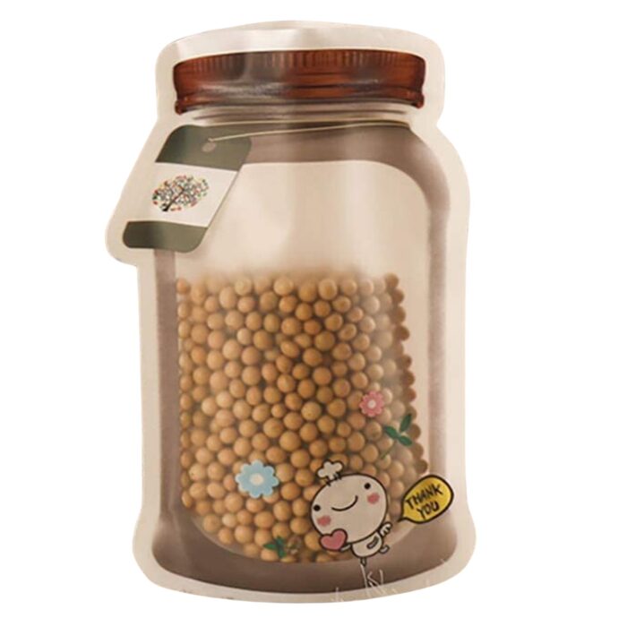 Plastic Transparent Big Jar Shaped Pouch With Zipper (1 Pc) - Image 5