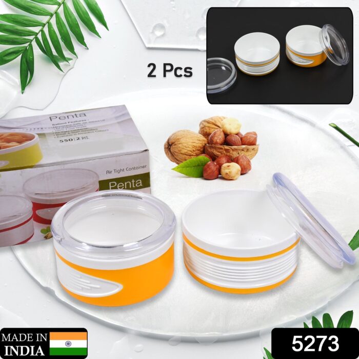 Airtight Plastic Storage Container Set (2 pieces, 550ml) - Image 2
