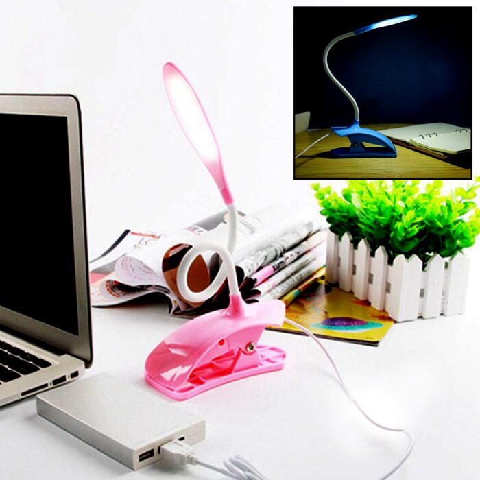 Desk Lamp Adjustable Gooseneck USB Rechargeable 3 modes of Lighting, Reading Lamp for Dorm White, Study Desk lamp Suitable for Girls College Bedroom Reading - Image 2