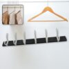Cloth hanger, Wall Door Hooks Rail for Hanging Clothes for Hanging Hook Rack Rail, Extra Long Coat Hanger Wall Mount for Clothes, Jacket, Hats, 6 Hook With Eco-friendly Liquid Adhesive Glue