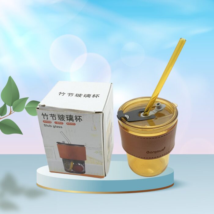 Glass Coffee Mug with Straw & Lid: Perfect for Home & Travel - Image 2