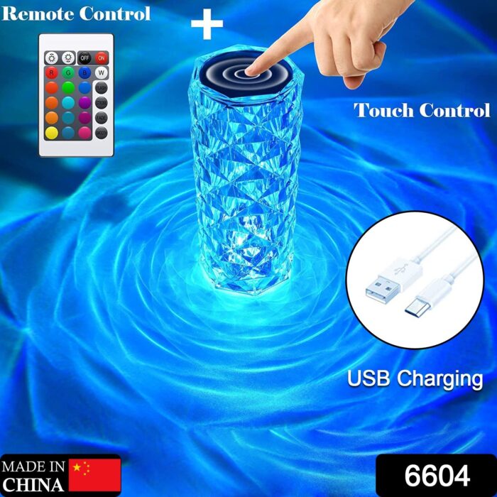 Crystal Touch Night Light (16 Colors) - Rose Diamond Table Lamp with Remote Control, USB Table Lamp, Romantic Date Lighting Decor for Festival, Bedroom, Dining Room - Image 2