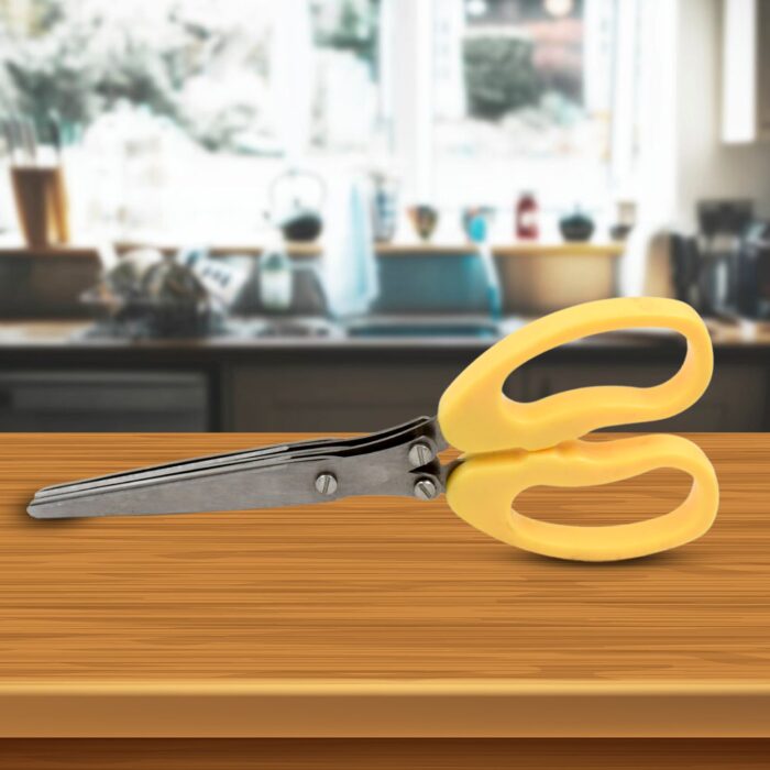 Multifunction Vegetable Stainless Steel Herbs Scissor With 3 Blades (1 Pc) - Image 6