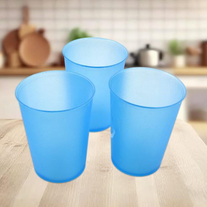 Plastic Tumblers Lightweight Cups / Glass Reusable Drinking Cups Restaurant Cups Dishwasher Safe Beverage Tumblers Glasses for Kitchen Water Transparent Glasses 3 pc Set - Image 3