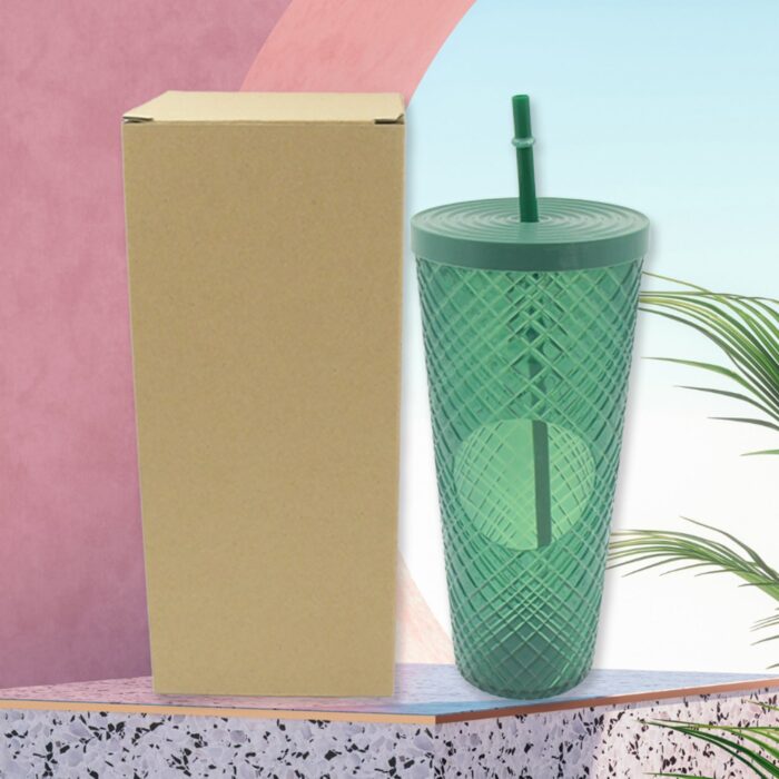 Cup with Straw &  LED Lighting Reusable Matte Studded Tumbler with Leak Proof Lid Water Cup Travel Mug Coffee Ice Water Bottle Double Walled Insulated Tumbler BPA Free (1 Pc) - Image 6