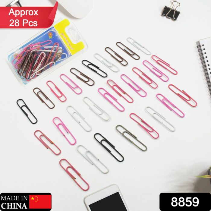 MultiPurpose Assorted Color Coated Paper Clips, Assorted Sizes, Durable & Rustproof, Colored Paper Clips for Paperwork, DIY Work, classify Documents, Bookmark, Snacks Bag Clips, Suitable for Home, School, Office (Approx 28 Pcs) - Image 2