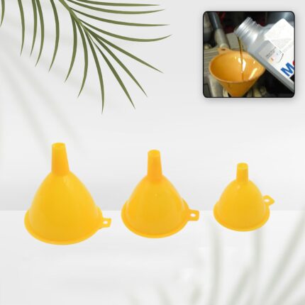 Multipurpose Funnel 3 Size Small , Medium & Big Plastic Funnel For kitchen and laboratory Use (3 Pc Set)