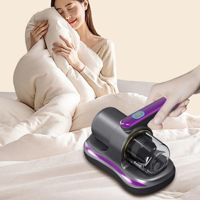 Powerful Suction Portable Handheld Vacuum Cleaner - Low Noise Vacuum Cleaner for Bed - Cordless Vacuum Cleaner for Car Seat Crevices Pillows, Mattresses, Sofas Wireless Anti Dust and Mite Cleaner - Image 3