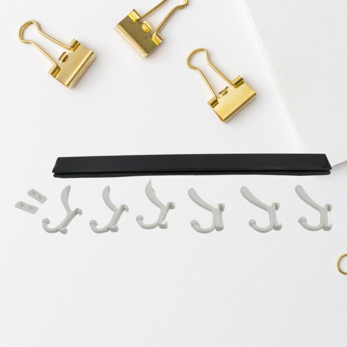 Cloth hanger, Wall Door Hooks Rail for Hanging Clothes for Hanging Hook Rack Rail, Extra Long Coat Hanger Wall Mount for Clothes, Jacket, Hats, 6 Hook With Eco-friendly Liquid Adhesive Glue - Image 5