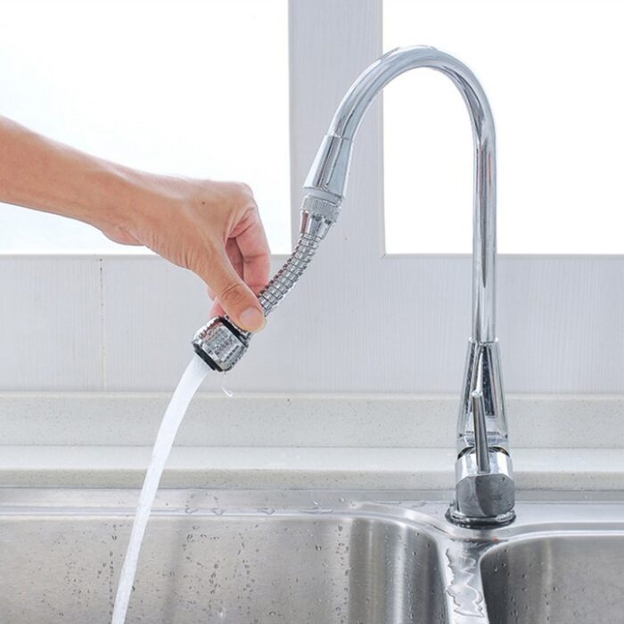 Water Faucet Sprayer Swivel Faucet Head, Spray Splash-Proof 360 ° Rotatable Spray Head Adapter Anti -Splash Tap Booster Shower & Water Saving Adjustment for Multifunctional for Home Bathroom, Kitchen Plastic vs Steel (18 Cm) - Image 5