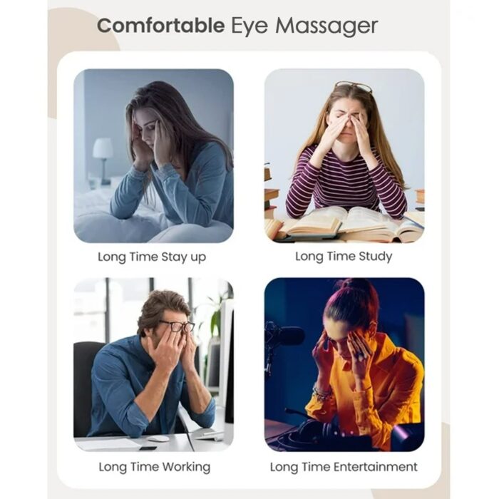Electric Eye Massager Dark Circles Dry Eyes Eye Bag Eye Relief Vibration Magnet Therapy Eye Care Massage Device with Adjustable Elastic Band for Improving Sleep - Image 5