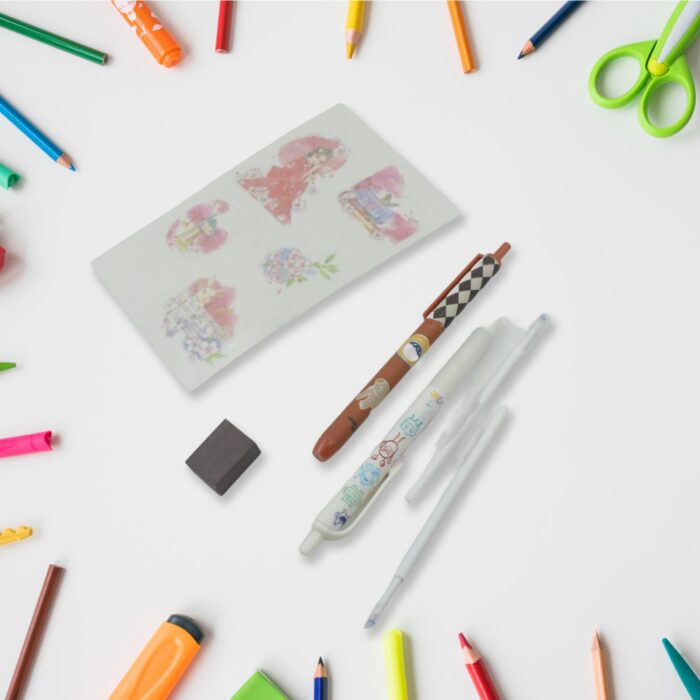 Cartoon Stationery Box  Cartoon Design School Box Book , diary , Pen , Eraser, Sharpner , Sticker & Pen Refill Student Gift School box  (1 box) - Image 4