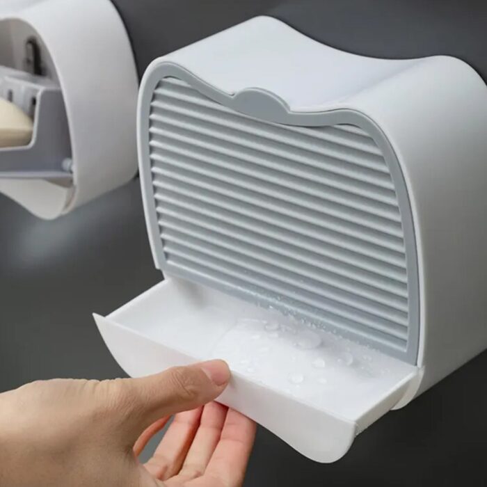 Soap Holder Travel Business Travel Hotel Portable Wall-mounted Soap Box Bathroom Toilet Punch-free Flip-type Drain Soap Box, Waterproof Space Saving (1 Pc) - Image 5