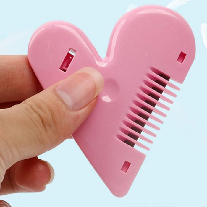 Heart Shape Plastic Hair Cutting Scissors for Baby Girls Lightweight Portable Hair Thinning Double‑Edge Stainless Steel Convenient for Hair Cutting for Hair Thinning (1 Pc ) - Image 5