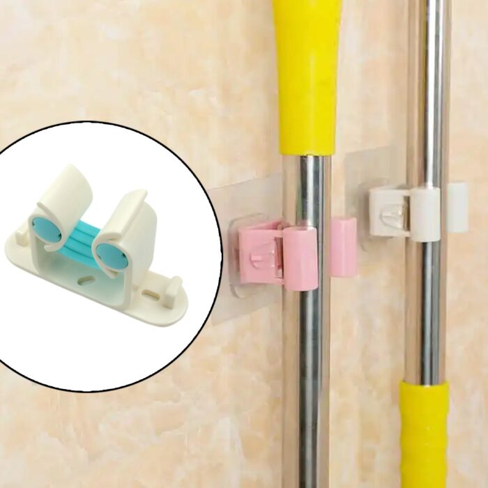Multifunctional Holder With 4 Screw Wall Mounted Broom Organizer Cleaning Tools Holder Hanger, Hanging Hook for Bathroom Kitchen, Multi Function Holder Garage Clip Bike Hanger Wall Mount Set  (1 Pc) - Image 3
