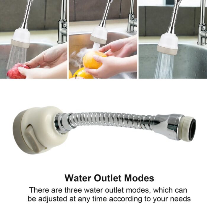 Plastic 360 Degree Rotating Water-Saving Sprinkler, Faucet Aerator for Easy Clean Sink Water Saving Extension Jet Stream Spray Setting Faucet Splash-Proof Filter Extender Sprayer for Kitchen, Bathroom (20 Cm) - Image 5