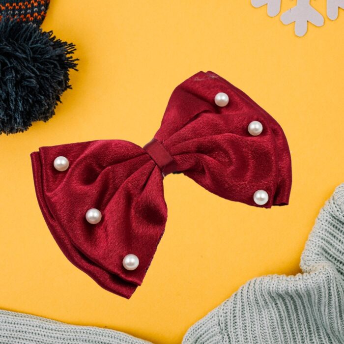 Hair Bow Knot Clip Suitable For Girls (1 Pc / Multicolour) - Image 4