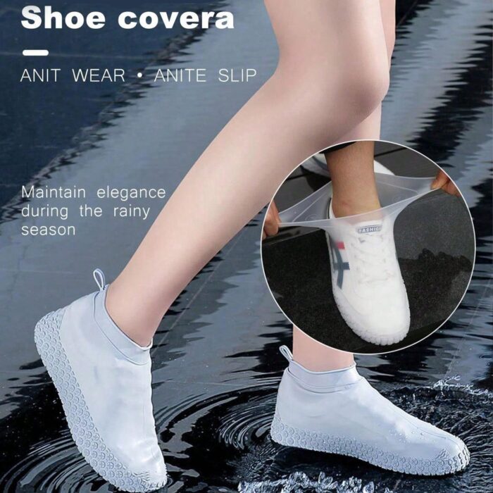 Non-Slip Silicone Rain Reusable Anti skid Waterproof Fordable Boot Shoe Cover (Large Size / 1 Pair / Mix Color) - Image 3
