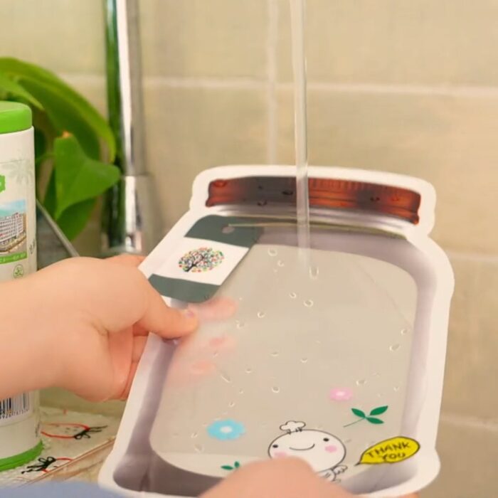 Plastic Transparent Jar Shaped Pouch With Zipper (3 Pcs Set) - Image 3