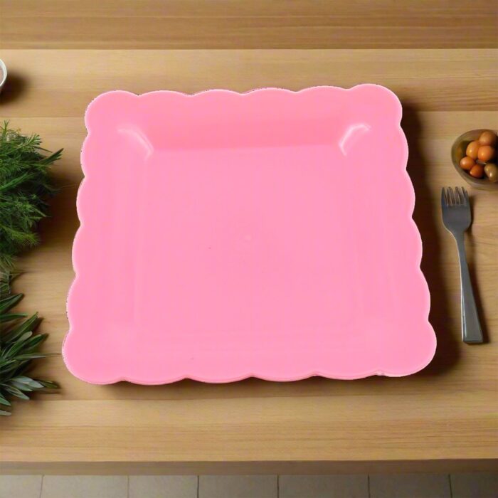 Square Plastic Dinner Plate Snacks / Breakfast, Restaurant Serving Trays Home School Coffee Hotel Kitchen Office (8 Pcs Set) - Image 4