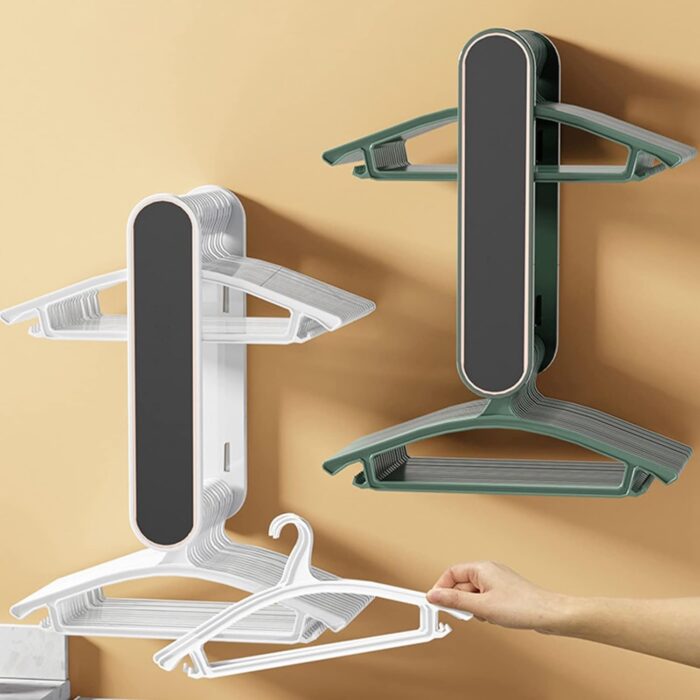 Hanger Organizer Stacker, Wall Mounted Stretchable Clothes Hanger Holder Organizer, Wall Mount Clothes Rack Organizer for Washing Machine, Hanger Storage Rack - Image 8