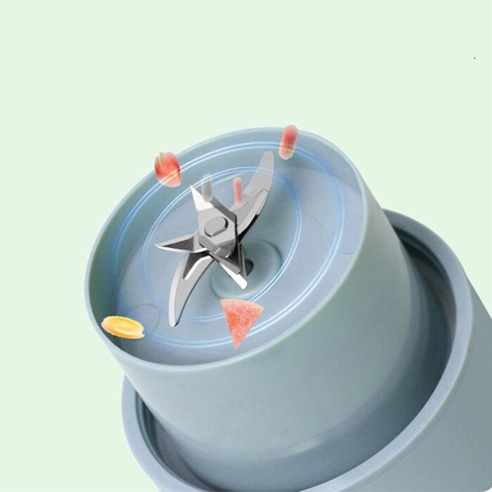 Portable Electric Juicer With Handle & Straw, USB Rechargeable 6 Stainless Steel Blades (500 ML) - Image 3