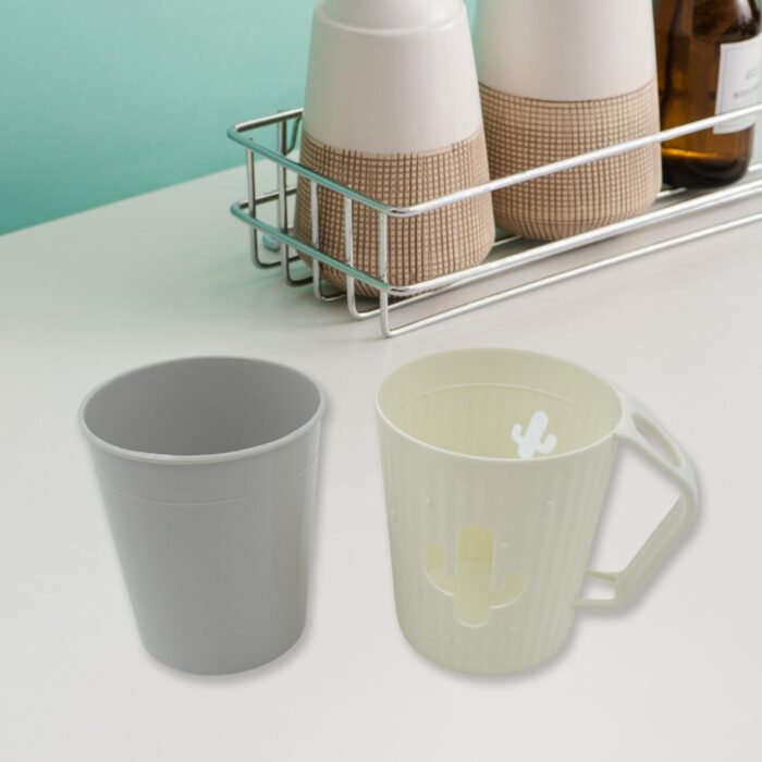 Multi-Purpose Plastic Cactus Cup, Brushing Cup, Cactus Look Toothbrush And Toothpaste Holder Bathroom Cup Cartoon Bathroom Cup With Slot Handle Toothbrush Holder For Bathroom (1 Pc) - Image 3