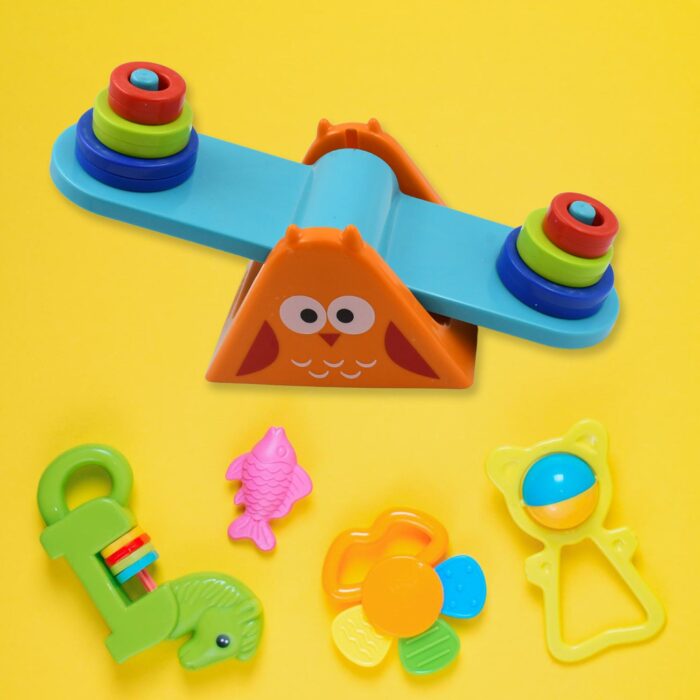 Plastic Kids Weighing Scale Toy, Child Age Group: 4-6 Yrs, Weighing Balance Toy for Colorful Weights Pre-School Learning Game | Education Puzzle Learning for Kids (1 Pc) - Image 3