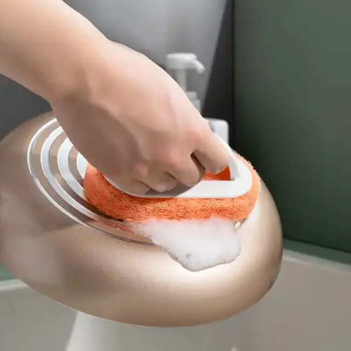 Sponge Kitchen Pot Brush With Handle Reusable And Washable Eraser Cleaner Removal Tool Sink Pot Dish Scrubber Bathroom Decontamination Cleaning Brush Glass Stove Top Cleaners Daily (1 Pc) - Image 5