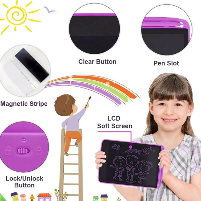 Portable LCD Writing Board Slate Drawing Record Notes Digital Notepad with Pen Handwriting Pad Paperless Graphic Tablet for Kids (8.2 inch) - Image 4