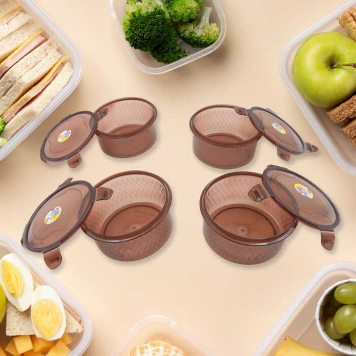 Elegance Tray, Plastic Airtight 4 Pieces Storage Container and 1 Piece Serving Tray with Lids - Image 3