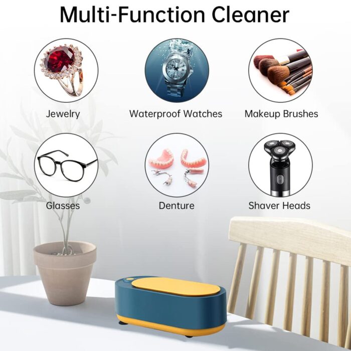 Ultrasonic Jewelry, Cleaner, Ultrasonic Cleaning Machine, Portable Jewelry Cleaning Machine for Jewelry, Ring, Silver, Retainer, Glasses, Watches, Coins, High Frequency Vibration Machine google/ optical cleaner machine (USB Operated) - Image 5