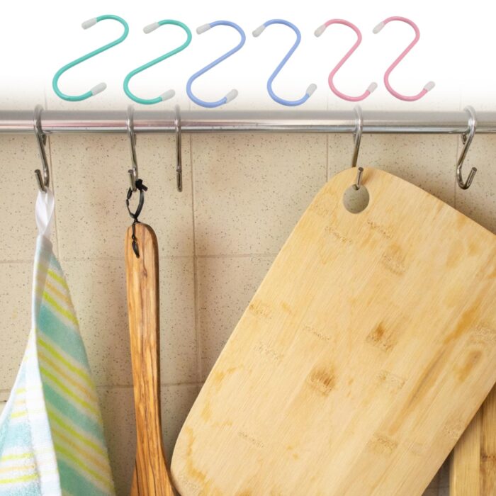 S Shape Metal Hooks for Hanging, Heavy Duty S Shaped Hooks for Hanging Clothes, Metal Hooks for Kitchen, Wardrobe, Work Shop, Bathroom, Garden, Office (6 Pcs Set) - Image 10