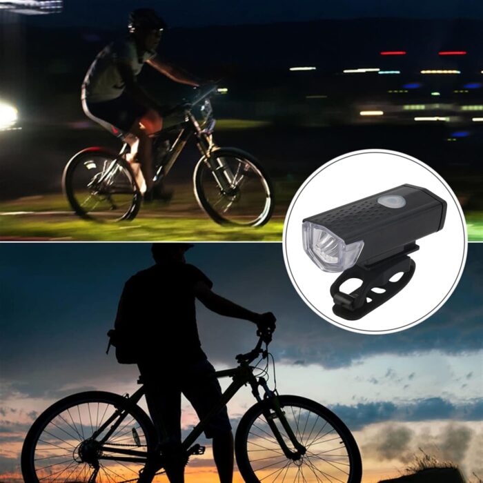 LED Bike Lights Set, USB Rechargeable Bicycle Front and Back Bike Light, Different Modes IPX6 Waterproof Headlight & Rear Light, for Safe Cycling Hiking Road Mountain Commuter Fits All Bicycles - Image 5