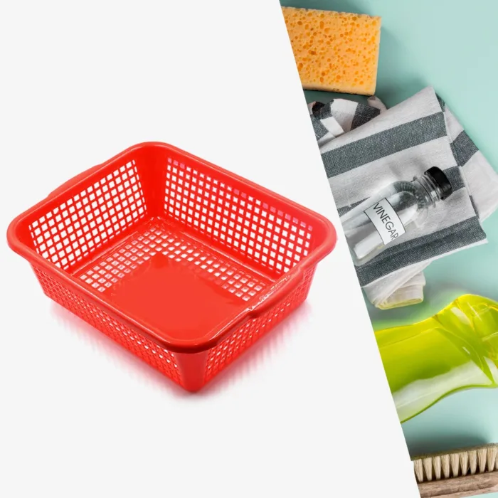 Plastic 1 Pc Kitchen Small Size Dish Rack Drainer Vegetables and Fruits Washing Basket Dish Rack Multipurpose Organizers (29x22CM Mix Color) - Image 4