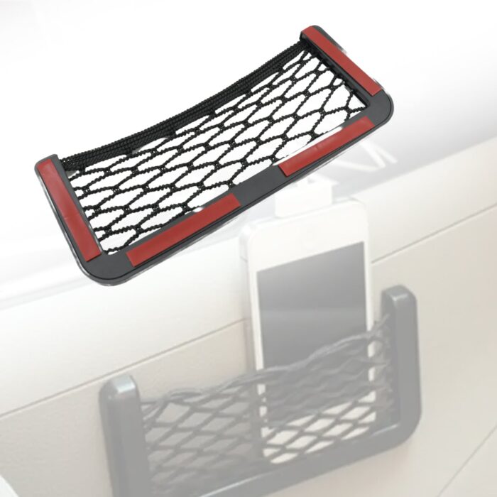 Car Storage Organize Car String Bag Car Seat Side Storage, Net Bag Mesh Pocket Organizer Stick-on for Purse Bag Phone, Special Adhesive Car Mesh Storage for Car for Interior Organizer - Image 6
