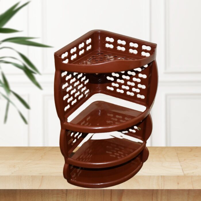 Multi Purpose Plastic Corner Rack a Stylish Storage Shelf for Kitchen / Living Room / Bathroom (1 Pc / 3 Layer ) - Image 5