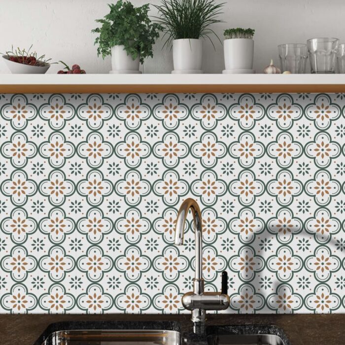 Peel and Stick Floor Tiles Kitchen / Bathroom Backsplash Sticker Detachable Waterproof DIY Tile Stickers for Wall Decoration Tiles Home Decoration (8x8 Inch / 10 Pcs Set) - Image 3