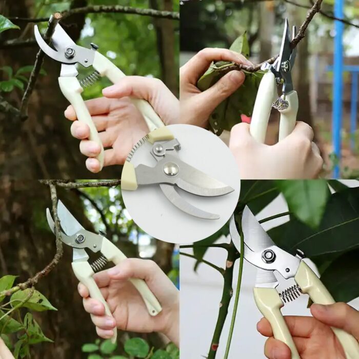 Stainless Steel Pruning Shears with Sharp Blades and Comfortable handle - Durable Hand Pruner for Comfortable and Easy Cutting, Heavy Duty Gardening Cutter Tool Plant Cutter for Home Garden | Wood Bran (1 Pc) - Image 5