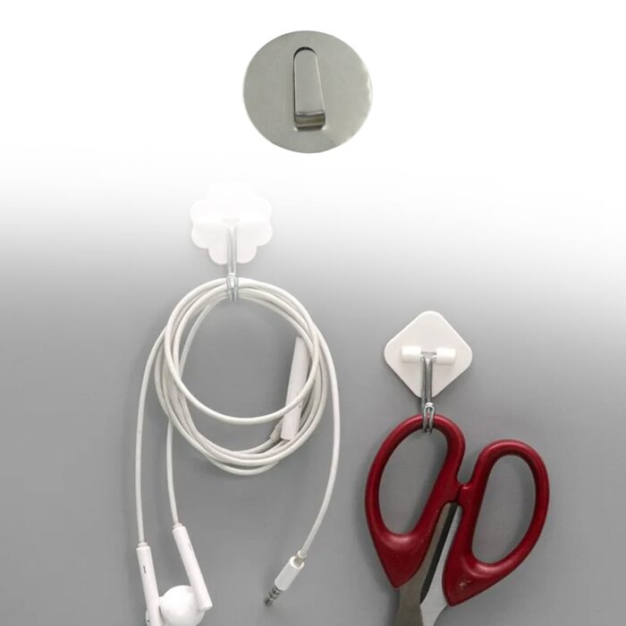 Self-Adhesive Wall Hooks (12 Pcs): Steel, Multipurpose for Home - Image 3