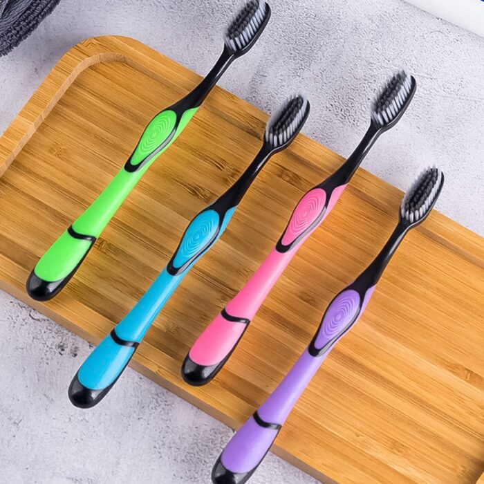 Soft Toothbrush With Plastic Round Box for Men and Women, Kids, Adults Plastic Toothbrush (10 pcs Set / Mix Color)  - Image 3