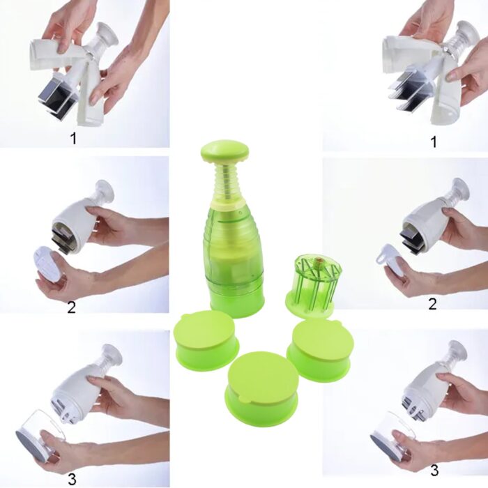 Food Chopper, Easy to Clean Manual Hand Chopper Dicer, Slap Press Chopper Mincer for Vegetables Onions Garlic Nuts Salads - Image 4