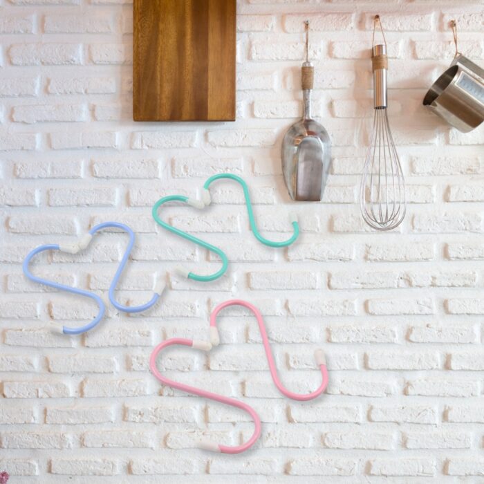 S Shape Metal Hooks for Hanging, Heavy Duty S Shaped Hooks for Hanging Clothes, Metal Hooks for Kitchen, Wardrobe, Work Shop, Bathroom, Garden, Office (6 Pcs Set) - Image 5