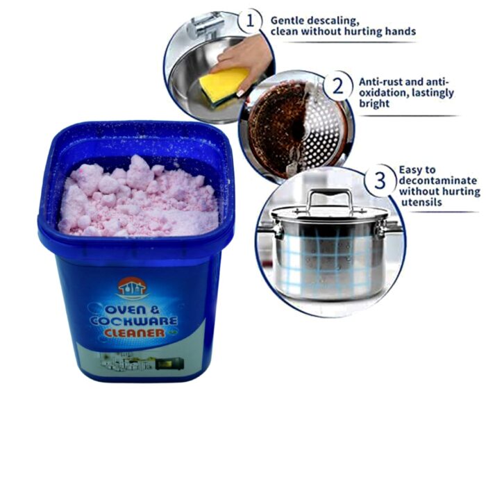 Oven And Cookware Cleaner | Oven And Cookware Cleaner Powder | Stainless Steel Cleaning Powder | Remove Stains from Pots Pans Multi-Purpose Cleaner & Removes Household Clean Universal Cleaning Powder for Removing Rust - Image 3
