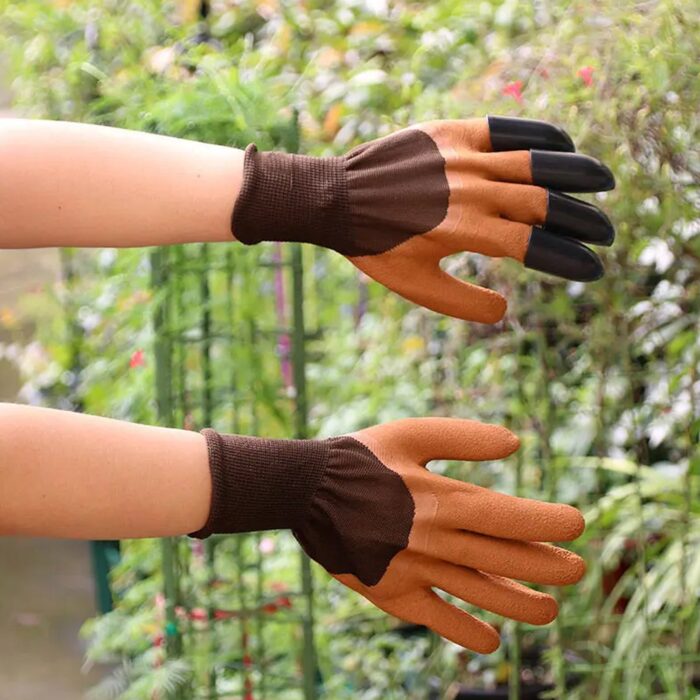 Garden Farming Gloves With Hand Fingertips & Plastic Claws (1 Pair) - Image 6