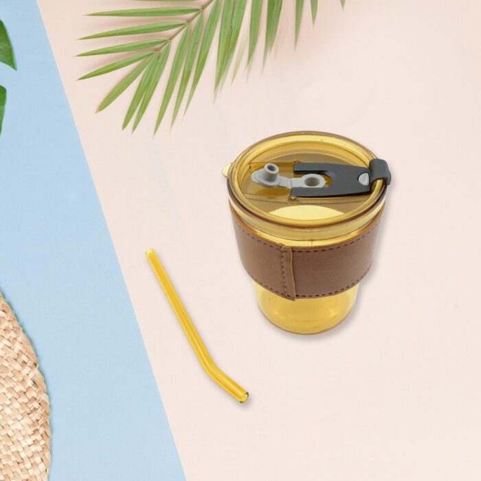 Glass Coffee Mug with Straw & Lid: Perfect for Home & Travel - Image 4