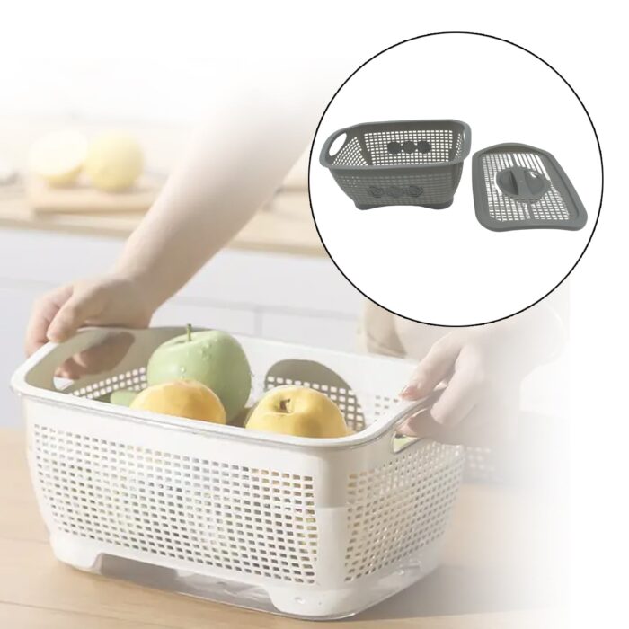 Multipurposes Plastic Basket, Organizer for Kitchen, Countertop, Cabinet, Bathroom with Lid, Plastic Storage Basket For Store Fruits, Vegetables, Magazines, Cosmetics, Stationary (1 Pc / Mix Color ) - Image 5
