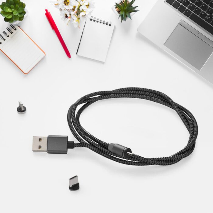 Magnetic Charging Cable 3 in 1 Metal Magnetic Micro USB Type C Lighting Cable with LED, Multiple Charging Adapters for All Android and all Smartphones  (Compatible with All Android and iPhone Smartphones, Tablet, PC, Mobile - Image 2