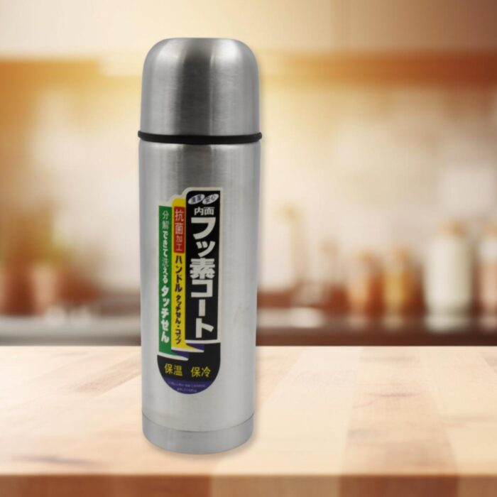 Double Wall Stainless Steel Thermos Flask 500ml Vacuum Insulated Gift Set with Two Cups Hot & Cold, Stainless Steel, Diwali Gifts for Employees, Corporate Gift Item (3 Pcs Set) - Image 3